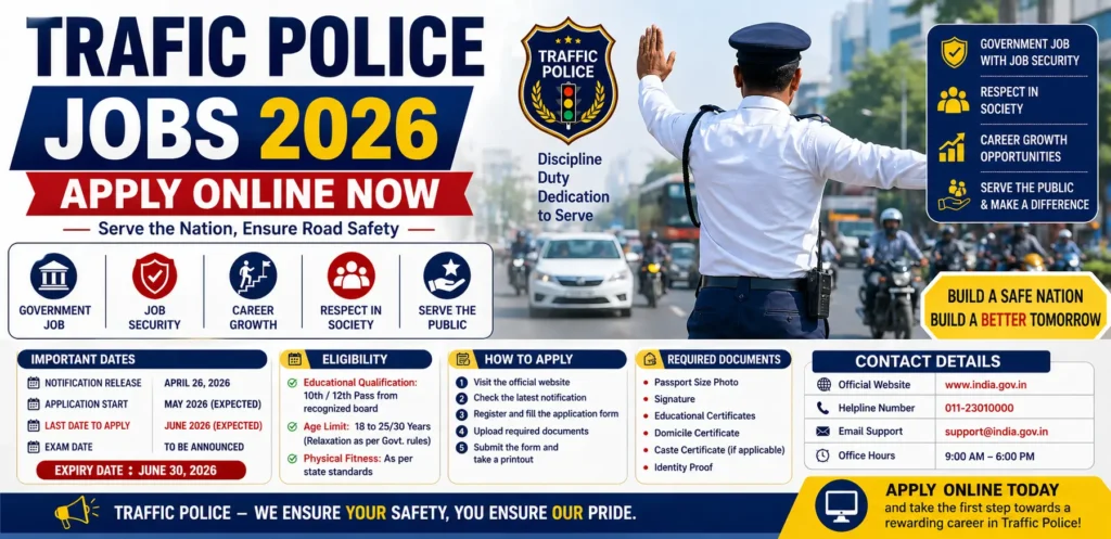 Trafic Police Jobs 2026 Apply Online Now Complete Guide & Eligibility Details
