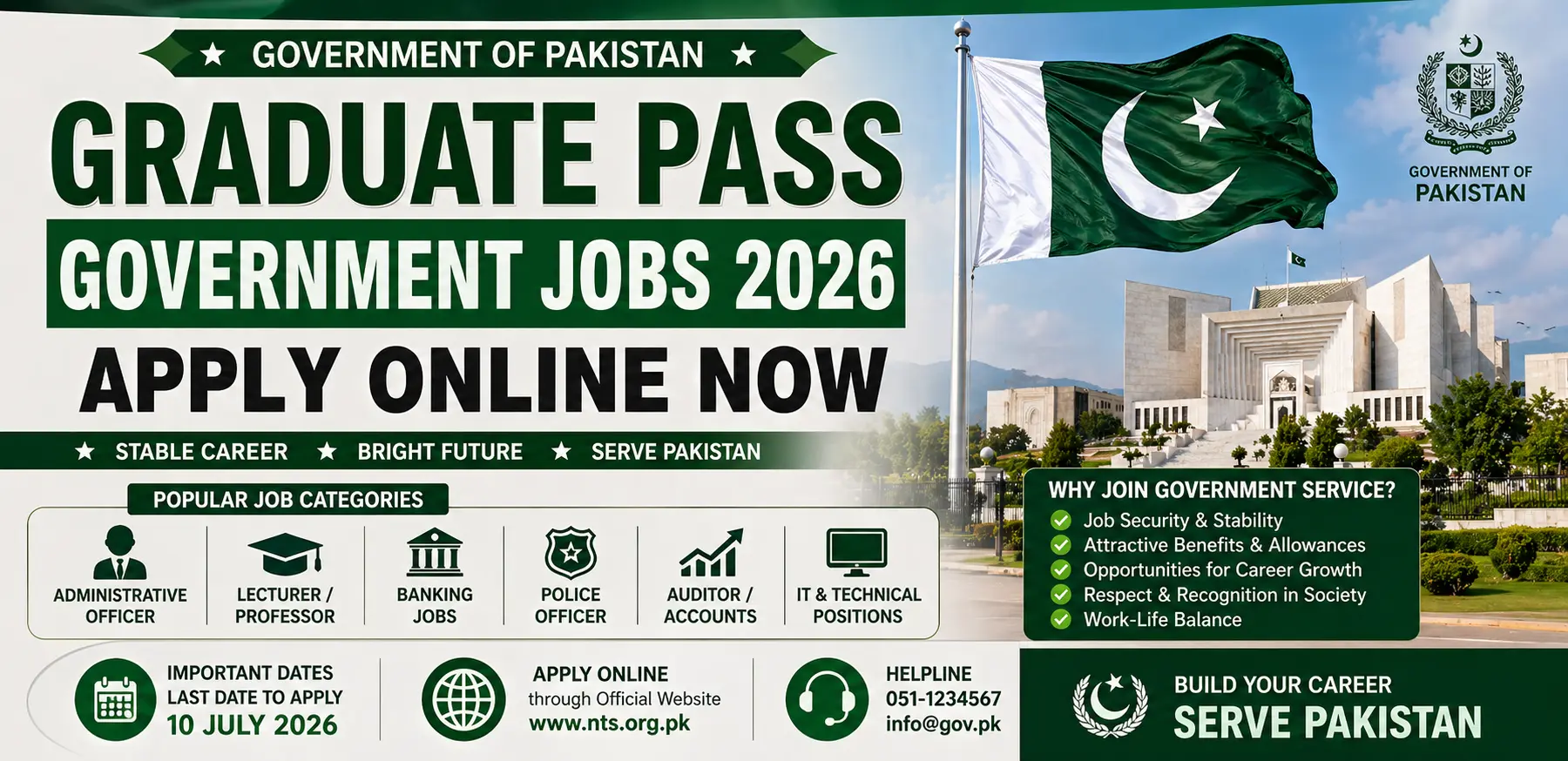 Graduate Pass Government Jobs 2026 Apply Online Now Latest Opportunities for Degree Holders