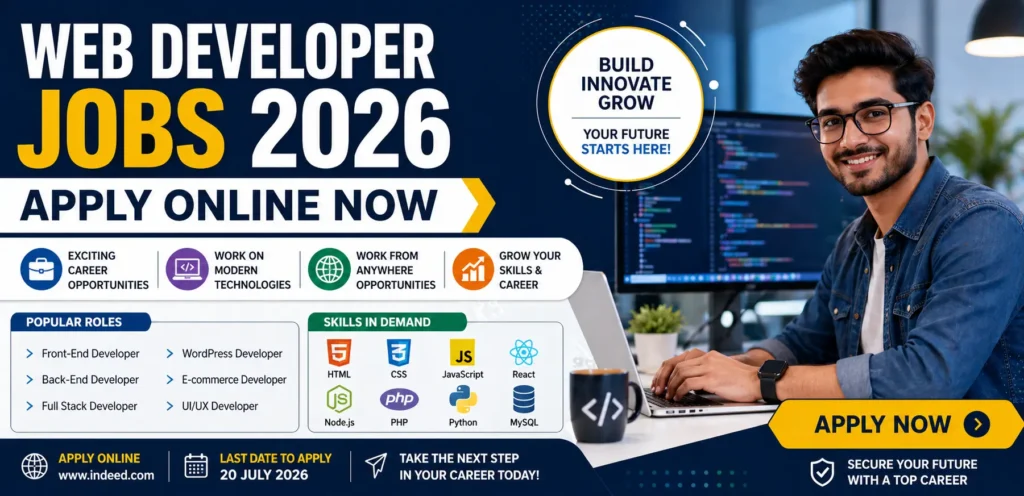 Web Developer Jobs 2026 Apply Online Now Latest Opportunities for Skilled Developers