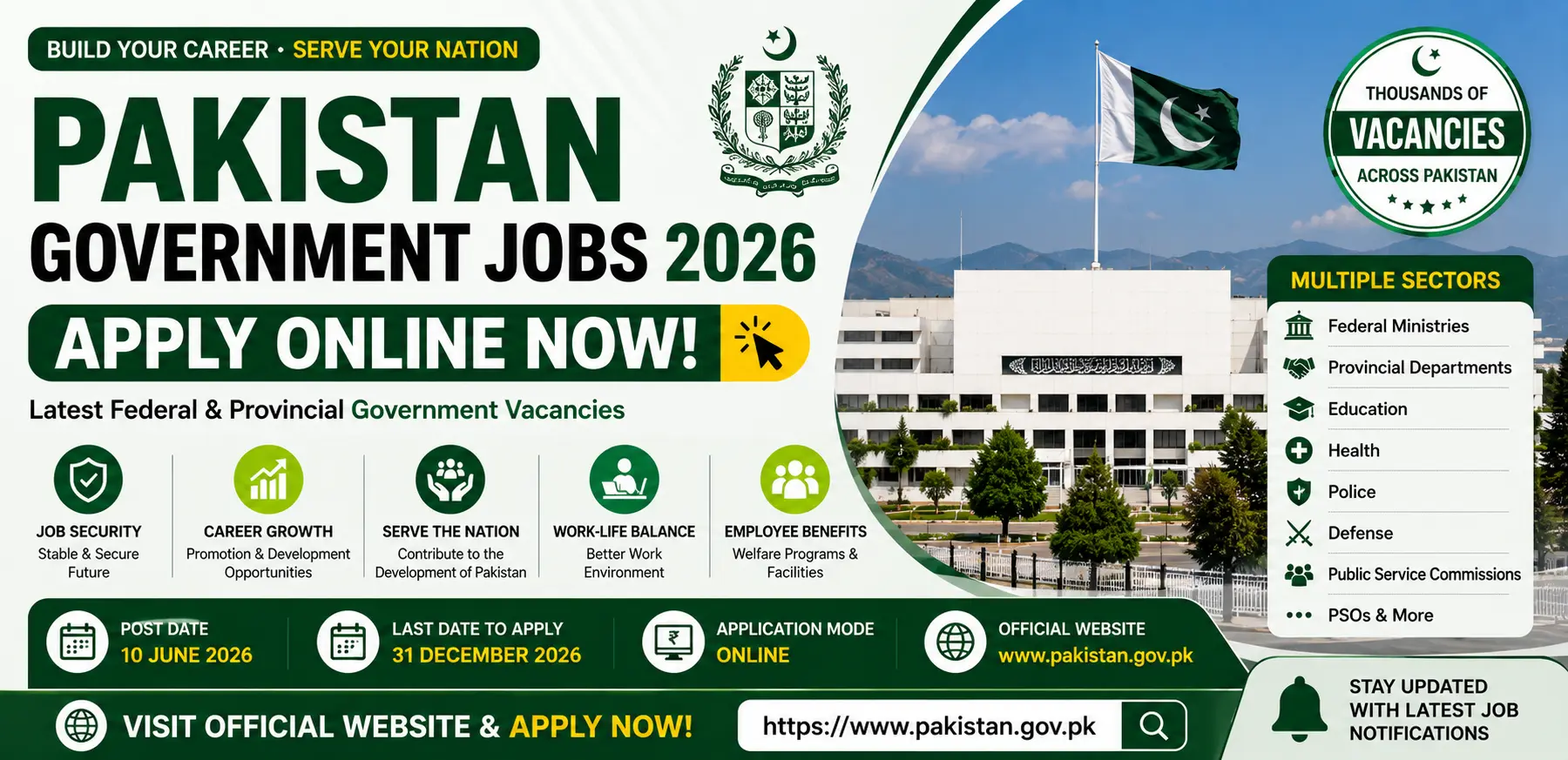 Pakistan Government Jobs 2026 Apply Online Now Latest Federal & Provincial Vacancies