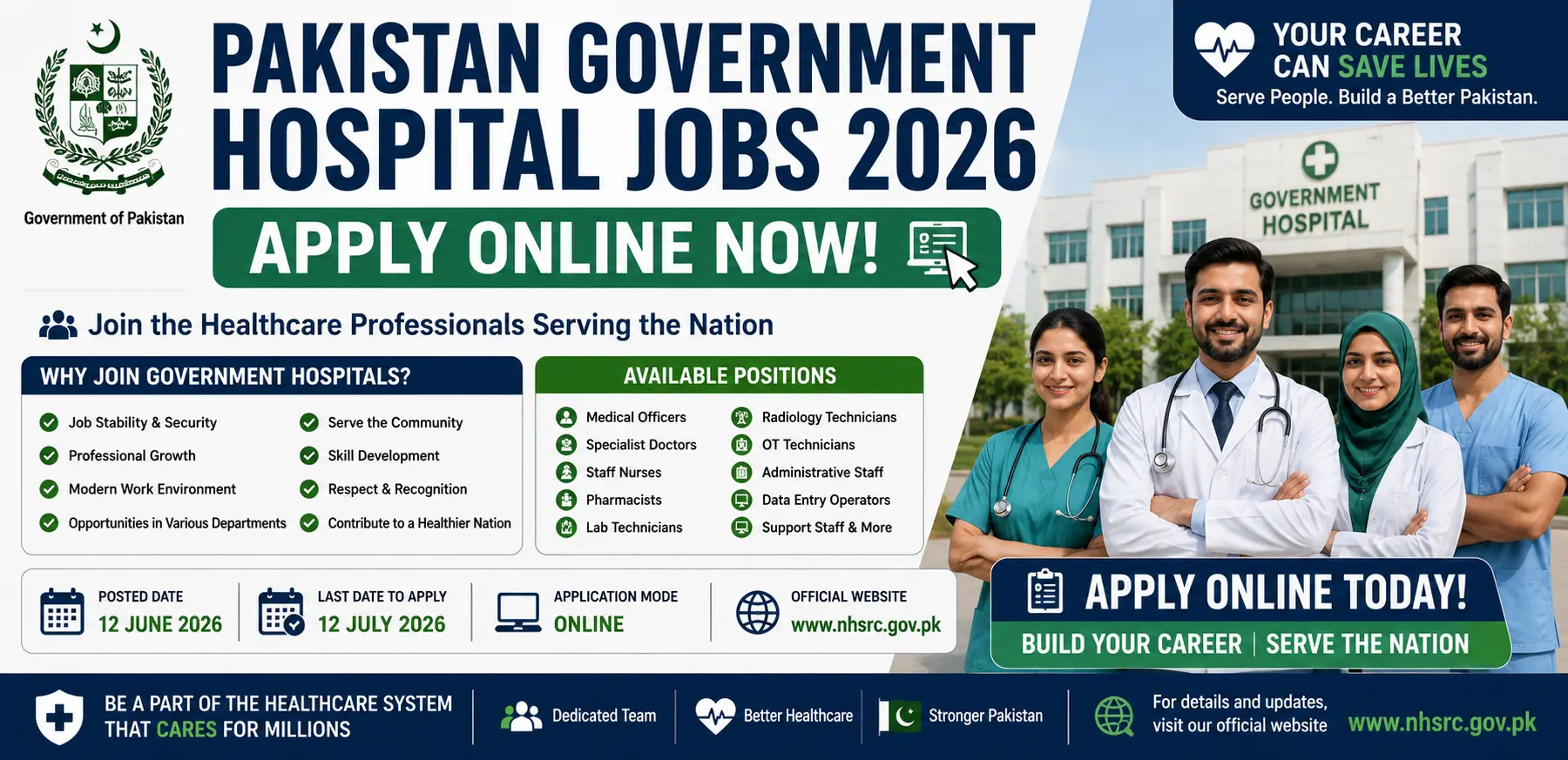 Pakistan Government Hospital Jobs 2026 Apply Online Now Latest Healthcare Career Opportunities