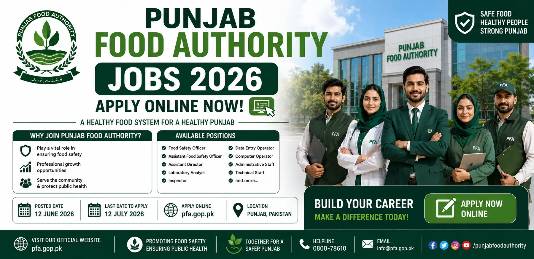 Punjab Food Authority Jobs 2026 Apply Online Now Latest Government Career Opportunities