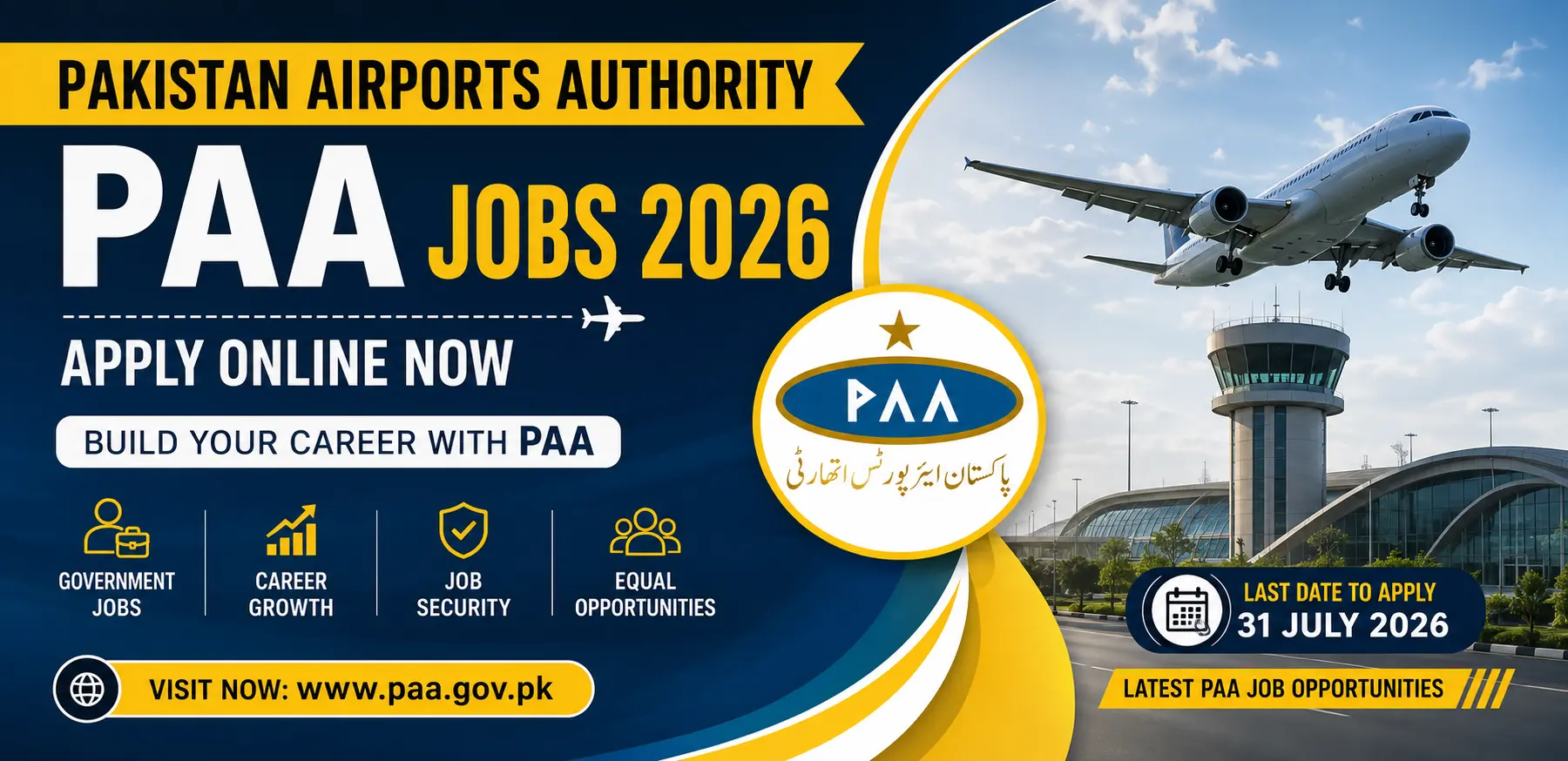 Pakistan Airports Authority (PAA) Jobs 2026 Apply Online Now Latest PAA Career Opportunities